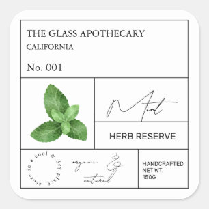 Apothekarisches Münzzeichen Quadratischer Aufkleber
