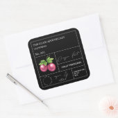 Apothekarisches Passion Fruchtlabel Quadratischer Aufkleber (Umschlag)