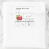 Apothekarisches Pfirsichetikett Quadratischer Aufkleber (Tasche)