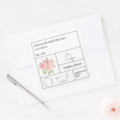 Apothekarisches Rose Quadratischer Aufkleber (Umschlag)