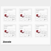 Apothekarisches Rote Zwiebel Quadratischer Aufkleber (Blatt)