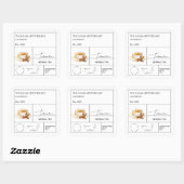 Apothekarisches Turmherbal-Teezeichen Quadratischer Aufkleber (Blatt)