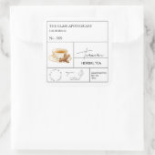 Apothekarisches Turmherbal-Teezeichen Quadratischer Aufkleber (Tasche)