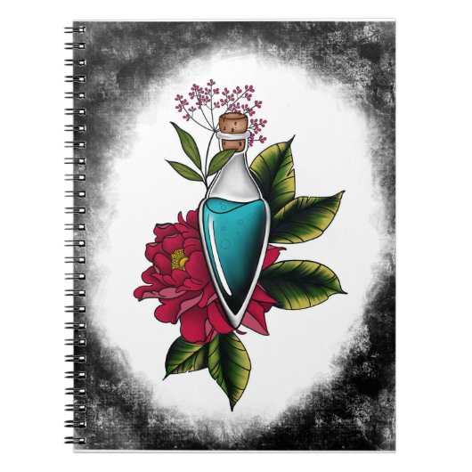 Apothekartränke Flasche Tattoo-Notebook Notizblock (Vorderseite)