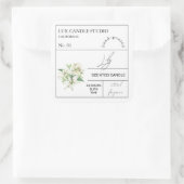 Apothekary Lily Scented Candle Label Quadratischer Aufkleber (Tasche)
