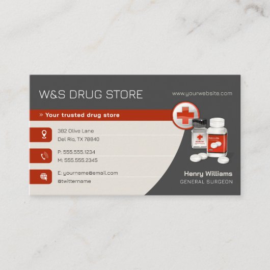 Apotheke | Arzneimittelspeicher Visitenkarte (Vorderseite)