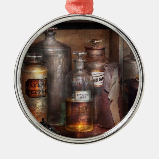 Apotheke - Das ist der Geist Silbernes Ornament (Vorne)