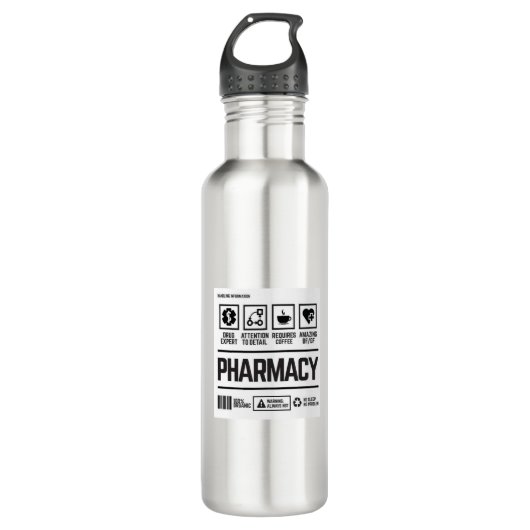 Apotheke Edelstahlflasche (Vorderseite)