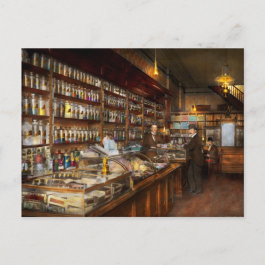 Apotheke - Ein Besuch des Chemiker 1913 Postkarte (Vorderseite)