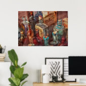 Apotheke - Eine Serie von Flaschen Poster (Heimbüro)