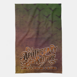 Apotheke Halloween Gothic Schild Geschirrtuch
