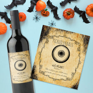 Apotheke Halloween Vintage eingelegter Augapfel Weinetikett