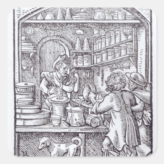 Apotheke, herausgegeben von Hartman Schopper Quadratischer Aufkleber (Vorderseite)