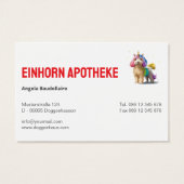 Apotheke Visitenkarten Einhorn (Rückseite)