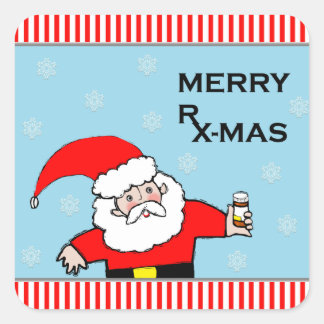 Apotheke Weihnachtsaufkleber Quadratischer Aufkleber
