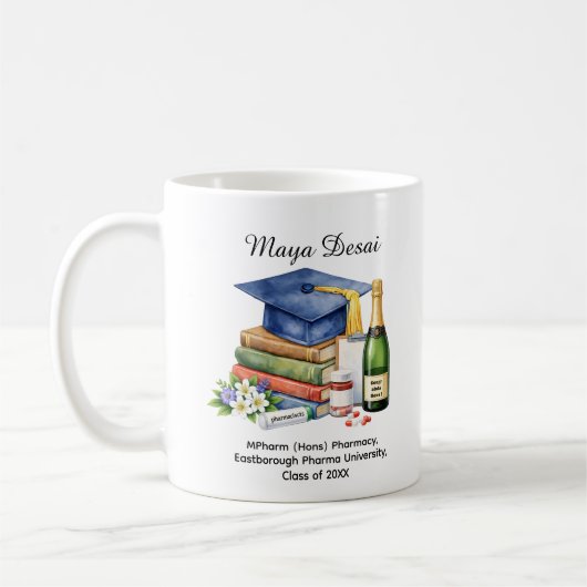 🎓Apotheken-Absolventen-Feier Individueller Name Kaffeetasse (Links)