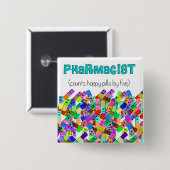 Apotheken-"glückliche Pillen-" Entwurf Button (Vorne & Hinten)