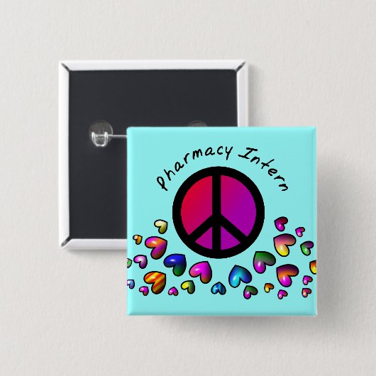 Apotheken-Interniert-Geschenk-"Friedens" Entwurf Button (Vorne & Hinten)