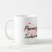 Apotheken-Techniker-künstlerischer Job-Entwurf mit Kaffeetasse (Links)