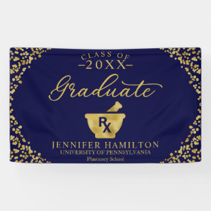 Apothekenschule Blau Gold Abschlussbanner Banner
