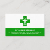 Apothekensymbol, Apotheke, Apotheker Visitenkarte (Rückseite)