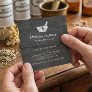 Apothekensymbol Mörser und Stößel - Tafel Visitenkarte
