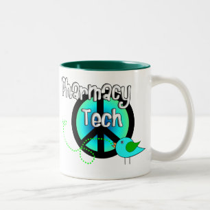 Apothekentechniker Friedenszeichen Design Geschenk Zweifarbige Tasse