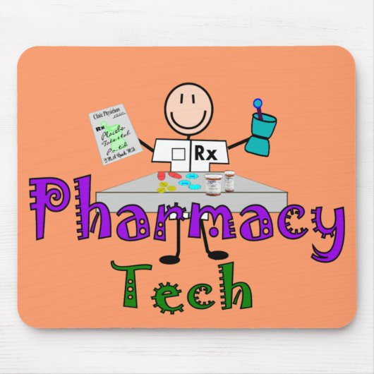 Apothekentechniker-Stickmännchen-Design-Geschenke Mousepad (Vorne)