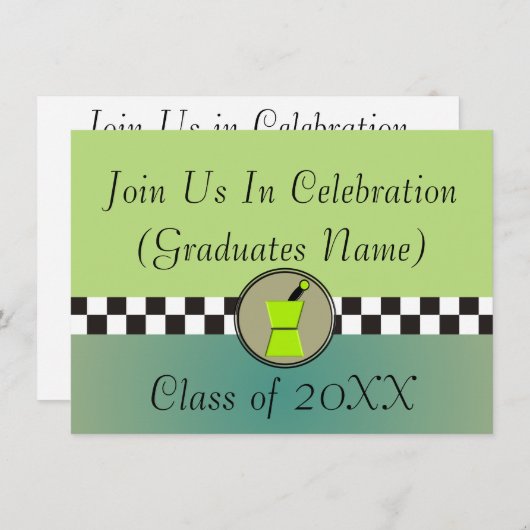 Apotheker-Abschluss-Einladungen 20XX Einladung (Vorne/Hinten)