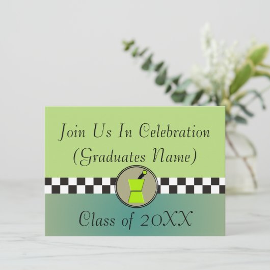 Apotheker-Abschluss-Einladungen 20XX Einladung (Stehend Vorderseite)