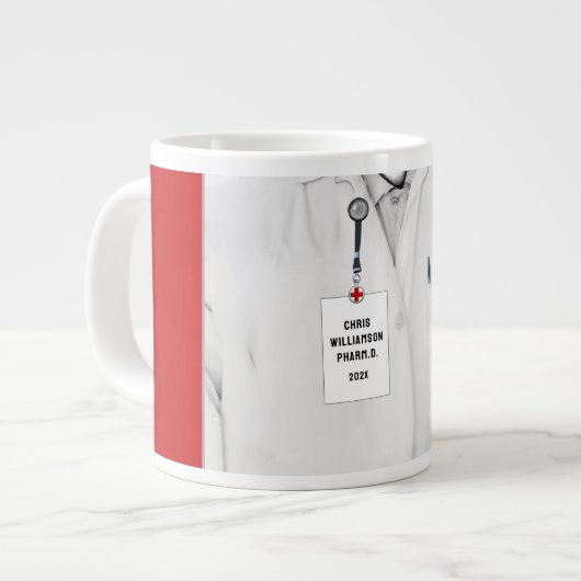 Apotheker Abschluss Gift Jumbo-Tasse (Vorderseite Links)