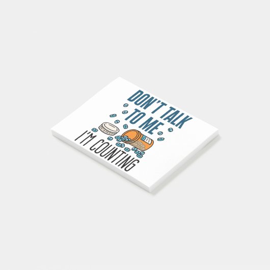 Apotheker Apotheke Tech Sprich nicht, ich zähle Post-it Klebezettel (angewinkelt)