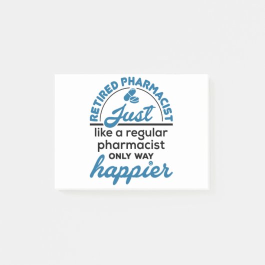 Apotheker Apotheker Apotheker Rente Way Happier Post-it Klebezettel (Vorderseite)