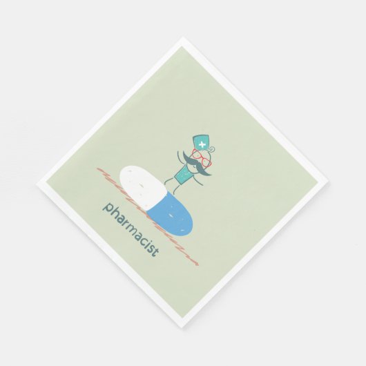 Apotheker auf einer Tablette Krankenpflege Napkins Serviette (Ecke)