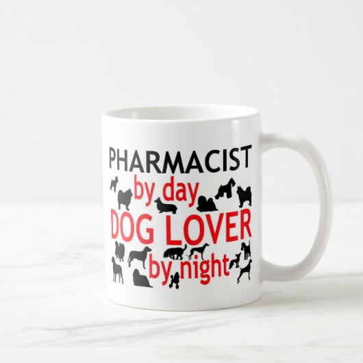 Apotheker bei Tag Hund Lover bei Nacht Kaffeetasse (Rechts)