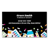 Apotheker Black Magnetische Visitenkarte (Vorderseite)