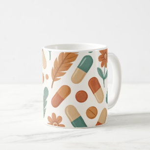 Apotheker Boho Daisy Federn Pillen Kaffeetasse