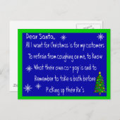 Apotheker "DEAR SANTA" Weihnachtsgeschenke Feiertagspostkarte (Vorne/Hinten)