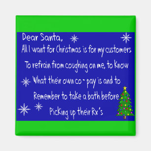 Apotheker "DEAR SANTA" Weihnachtsgeschenke Magnet