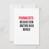 Apotheker: Denn selbst Ärzte brauchen Helden Dankeskarte (Vorderseite)