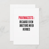 Apotheker: Denn selbst Ärzte brauchen Helden Dankeskarte (Vorne/Hinten)