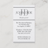 Apotheker, der Apotheken-Mörser-Stampfe Visitenkarte (Rückseite)