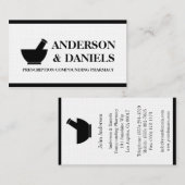 Apotheker, der Apotheken-Mörser-Stampfe Visitenkarte (Vorne/Hinten)