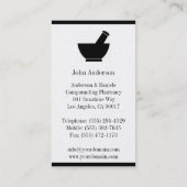 Apotheker, der Apotheken-Mörser-Stampfe Visitenkarte (Rückseite)