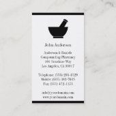 Apotheker, der Apotheken-Mörser-Stampfe Visitenkarte (Rückseite)