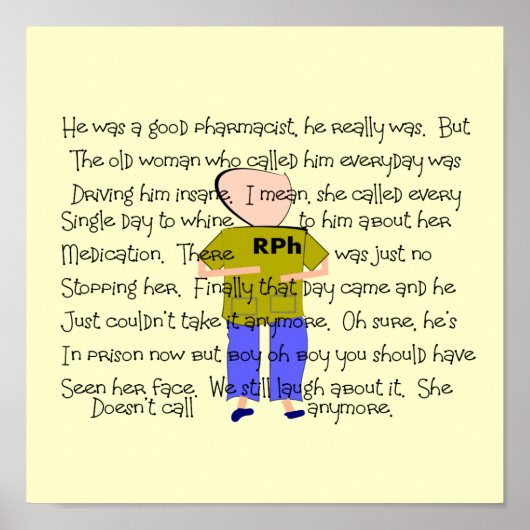 Apotheker, der "es verloren hat" Story Art Poster  (Vorne)