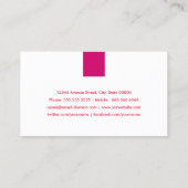 Apotheker - Einfache Rose Pink Visitenkarte (Rückseite)