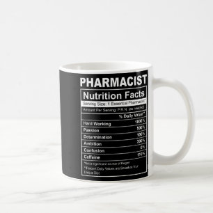 Apotheker-Ernährungsfakten - lustige Apotheke Kaffeetasse