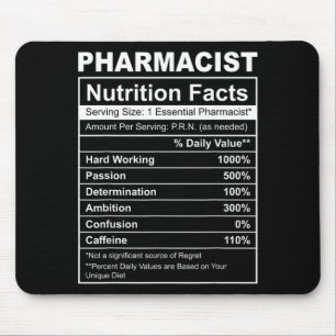 Apotheker Ernährungsfakten - lustige Apotheke Mousepad