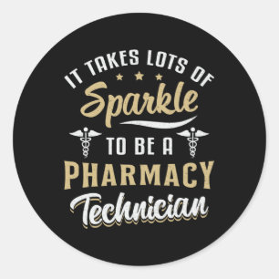 Apotheker, es braucht viele Sparkle Geschenke Runder Aufkleber